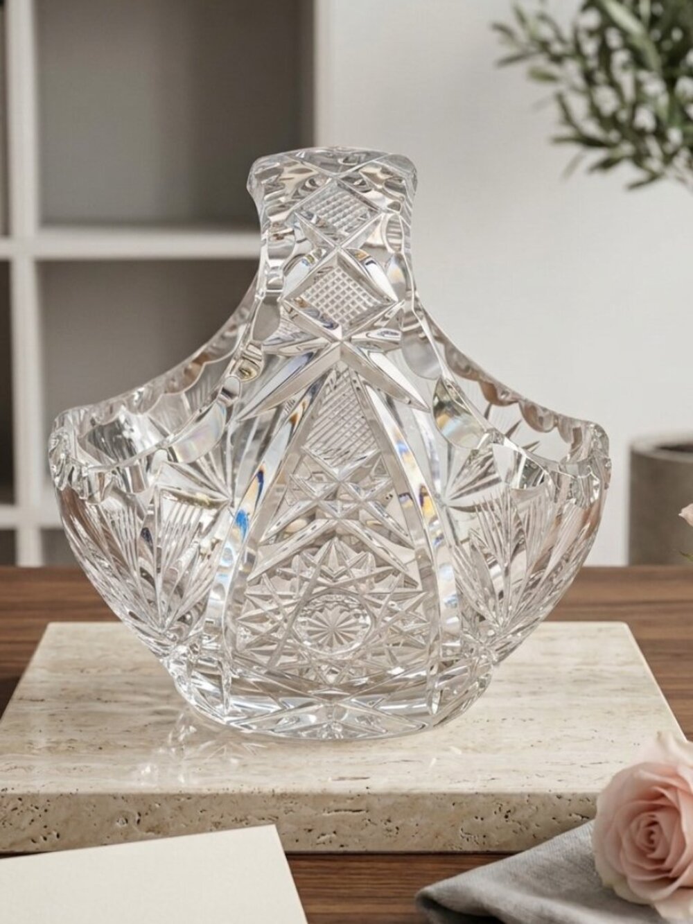 Crystal Flower Trinket Jewelry Basket